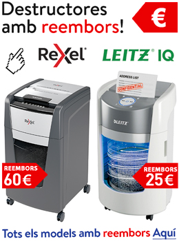 REEMBORSOS destructores REXEL i LEITZ IQ