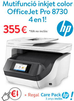 Mutifunció inkjet color OfficeJet Pro 8730 4 en 1!