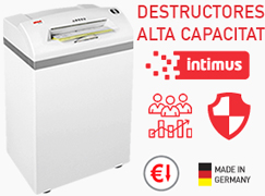 Destructores INTIMUS. Destrucció segura i d'alta capacitat!