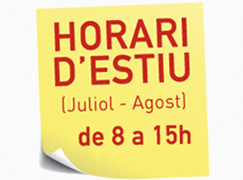 HORARI D'ESTIU 2022 - JULIOL I AGOST