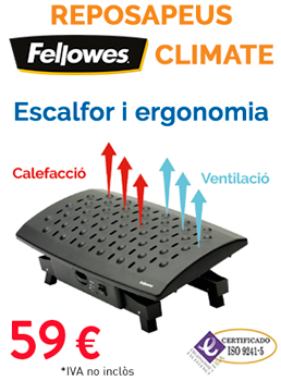 Reposapeus Fellowes Climate. Escalfor i ergonomia