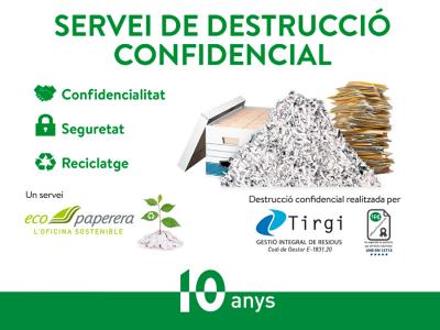 10 anys del Servei de Destrucció Confidencial