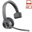 Auricular sense cables Plantronics Voyager 4310 UC-M USB-A.
- Connexió a PC + ...