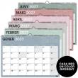 Calendari paret Chromat amb espai per anotar a les caselles. Enquadernat amb esp...