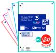 Recanvi quadern amb banda lateral de color i 4 forats per arxivar. Paper 90 g qu...