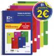 Quadern espiral amb tapa de plàstic colors vius. 
Paper extra blanc 90 g quadr...