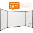 Pissarra blanca de superfície magnètica d’acer vitrificat.
Desplegable trí...