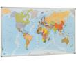 Mapa Mundial de paret amb marc d'alumini i cantoneres de protecció.
Superfíci...