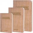 Quadern cosit amb tapes dures de fusta natural. 
Paper 90 g Premium amb ratlles...