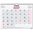 Calendari paret dual amb números grans en una cara i espai per anotar a les cas...