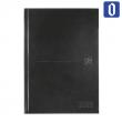 Agenda CLASSIC Dia Pàgina. Tapes dures encoixinades de color negre. Paper òfse...