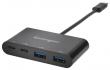 Hub mini Kensignton 3 ports USB +1 port USB-C 3.1. Transfareix dades a 5 Gb UH10...