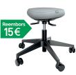 Tamboret amb rodes Leitz Ergo  Comfort amb seient triangular d’escuma de dobl...