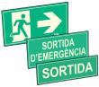   Plaques d'evacuació fabricades segons normativa. 
   De PVC d’1 mm. Mid...