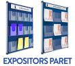 Panell display de paret A4, de suro entapissat, amb 9 caselles de metacrilat tra...
