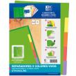 Joc de separadors de cartolina 200 g. 
Mida A4. Joc de 5 pestanyes.
Colors viu...