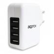 Carregador de paret Approx amb 4 ports USB. Aquest adaptador converteix el corre...